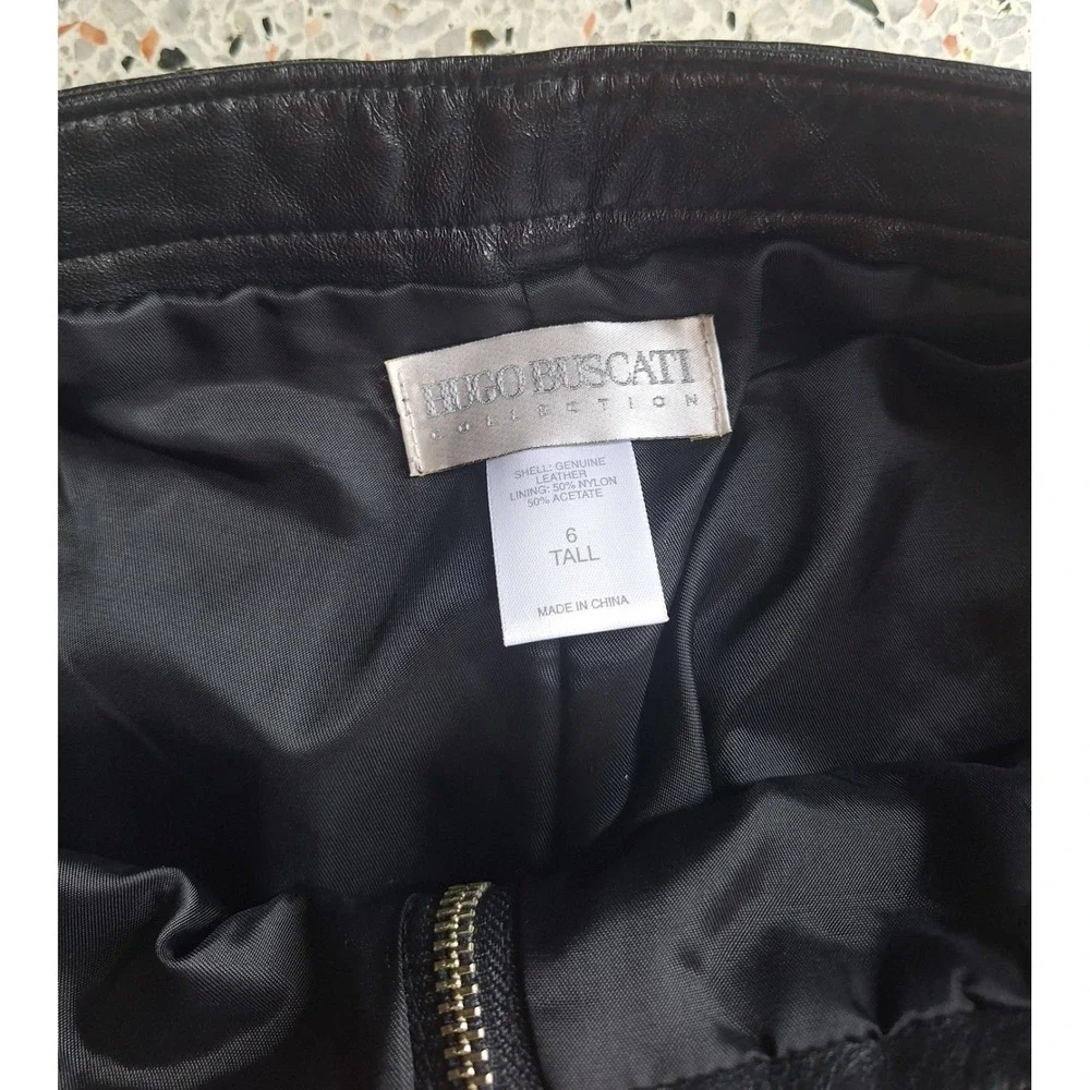 Hugo Buscati 100% Genuine Leather Full Length Moto Lined Pants - Picture 10 of 12